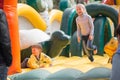 GOMEL, BELARUS - 29 April 2017: Children visit children`s attractions in the city park.