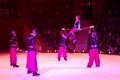 Tours of Moscow Circus on Ice. Acrobats on russian stick