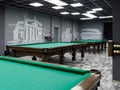Gomel, BELARUS - December 1, 2022: Interior of the billiard club Duplet Royalty Free Stock Photo
