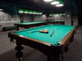 Gomel, BELARUS - December 1, 2022: Interior of the billiard club Duplet Royalty Free Stock Photo