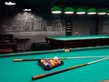 Gomel, BELARUS - December 1, 2022: Interior of the billiard club Duplet Royalty Free Stock Photo