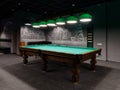 Gomel, BELARUS - December 1, 2022: Interior of the billiard club Duplet Royalty Free Stock Photo