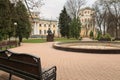 GOMEL, BELARUS - July 29, 2016: Panoramic view in the Park Ensemble of Gomel Palace of the Rumyantsevs and Paskevichs.