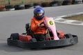 GOMEL, BELARUS - MARCH 8, 2010: Amateur competitions in races on karting track. organized recreation. Royalty Free Stock Photo