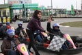 GOMEL, BELARUS - MARCH 8, 2010: Amateur competitions in races on karting track. organized recreation. Royalty Free Stock Photo