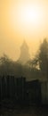 GOMEL, BELARUS - March 8, 2017: Church of St. Nicholas the Wonderworker in the misty morning. Royalty Free Stock Photo