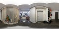 GOMEL, BELARUS - May 2020: 360 hdri panorama in white corridor in interior of entrance hall of modern apartments in equrectangular