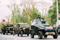 Gomel, Belarus. Moving Column Parade Of Russian Soviet Military