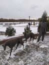 Gomel, Belarus, monument, Count Paskevich with dogs Royalty Free Stock Photo
