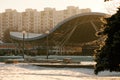 GOMEL, BELARUS - NOVEMBER 28, 2018: Covered winter rink