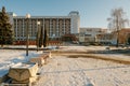 GOMEL, BELARUS - NOVEMBER 28, 2018: Hotel Tourist on Sovetskaya Street