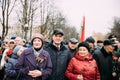 Gomel, Belarus. Retired People At Celebration For The Century Of October Revolution