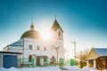 Gomel, Belarus. Sun Shining Over Church Of St Nicholas The Wonderworker In Sunny Winter Day. Royalty Free Stock Photo