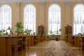 GOMEL, BELARUS - YANUARY 10, 2017. The City Library named after Lenin, reading room without visitors.