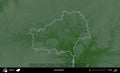 Gomel Region outlined, Belarus. Physical Royalty Free Stock Photo