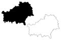 Gomel Region Republic of Belarus, Byelorussia or Belorussia, Regions of Belarus map vector illustration, scribble sketch Homyel