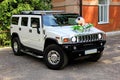 GOMEL, Republic of Belarus, July 31, 2015: White Jeep Hummer