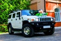 GOMEL, Republic of Belarus, July 31, 2015: White Jeep Hummer