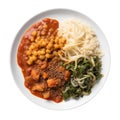 Gomen Ethiopian Cuisine. On A White Plate