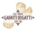 Gomiti rigati type of macaroni, Italian pasta kind