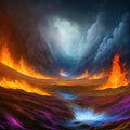 of Gomorrah and Sodom destroyed by god, rain of sulfur and fire, story of the bible