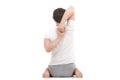 Gomukhasana, back view Royalty Free Stock Photo