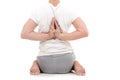 Gomukhasana variation, back view Royalty Free Stock Photo