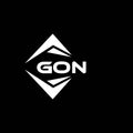 GON abstract technology logo design on Black background. GON creative initials letter logo concept
