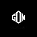 GON letter logo design with polygon shape. GON polygon and cube shape logo design. GON hexagon vector logo template white and Royalty Free Stock Photo