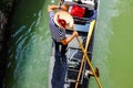 Gondaler on a gondola in Venice.