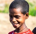 Gondar, Ethiopia - Feb 06, 2020: Ethiopian child on the roads near Gondar Royalty Free Stock Photo