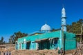 Gondar, Ethiopia - Feb 07, 2020: Mosque on the road from Gondar to the Simien mountains, Ethiopia, Africa