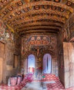GONDAR, ETHIOPIA - MARCH 13, 2019: Colorfuly decorated interior of Debre Birhan (Berhan) Selassie church in