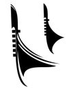 Gondola boat black vector design