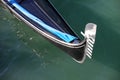 Gondola bow is comb-shaped and the six teeth represent the districts of Venice Royalty Free Stock Photo