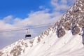 Gondola on cable on mountain resort Royalty Free Stock Photo