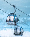 Gondola cable ski lifts at Hafjell ski resort