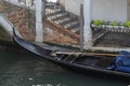 Gondola in the canal, traditional boat transport in Venice, Italy Royalty Free Stock Photo