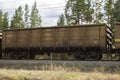 A gondola car as part of a train