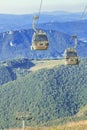 Gondola cars to VelkÃ½ KrivÃ¡n in the MalÃ¡ Fatra, Slovakia Royalty Free Stock Photo