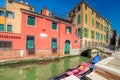 Gondola in channel of Venice Royalty Free Stock Photo