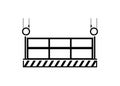 Gondola cradle. Suspended platform. Simple illustration in black and white.