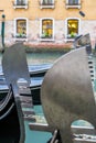 Gondola detail in the channels of Venice in Italy Royalty Free Stock Photo