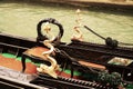 Gondola details in vintage hues, Venice, Italy