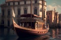 Gondola on the Grand Canal in Venice. 3d render Royalty Free Stock Photo