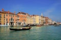 Gondola on Grand Canal in Venice, Italy. Royalty Free Stock Photo