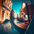 Gondola on the Grand Canal in Venice, Italy. 3d render Royalty Free Stock Photo
