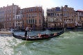 Gondola at Grand Canal: Venice, Italy Royalty Free Stock Photo