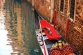 Gondola on Grand Canal in Venice, Italy. Selective focus Royalty Free Stock Photo