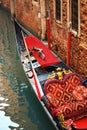 Gondola on Grand Canal in Venice, Italy. Selective focus Royalty Free Stock Photo